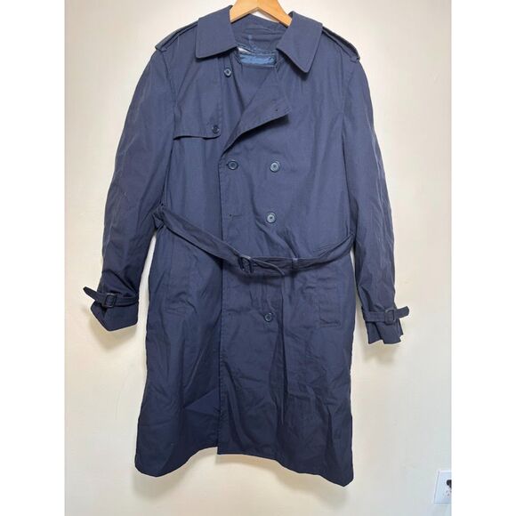 DSCP Defender Collection Trench Coat Navy Men's Sz 40L All Weather Liner Jacket - Picture 2 of 6